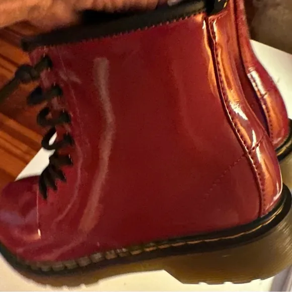 New unisex  red / burgundy Doc  martens boots.  New no box. Size 3 .