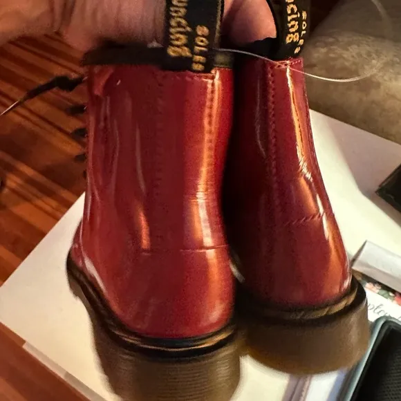 New unisex  red / burgundy Doc  martens boots.  New no box. Size 3 .