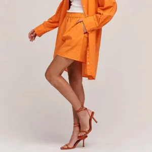 NEW Velvet by Graham &amp; Spencer Orange Cotton Shorts XS