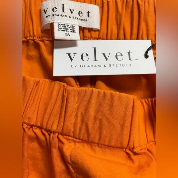 NEW Velvet by Graham &amp; Spencer Orange Cotton Shorts XS
