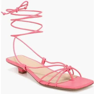 NEW Veronica Beard Foley Ankle Tie Sandals in Coral Pink