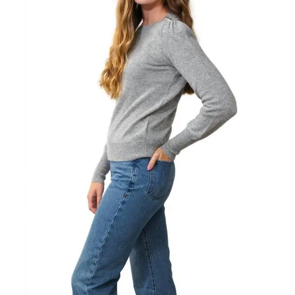 NEW VERONICA BEARD nelia cashmere sweater in heather grey