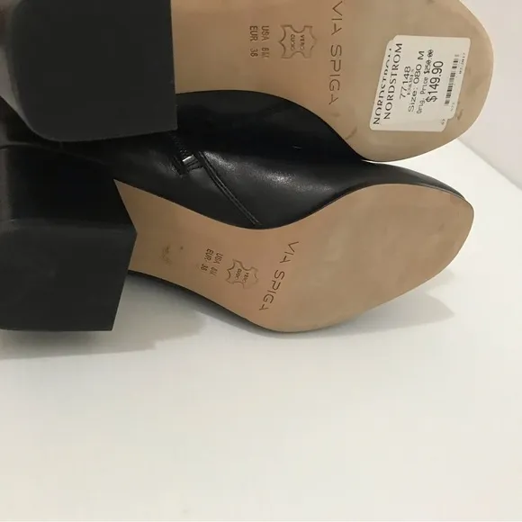 New Via Spiga Black Ankle Boots Size 8M