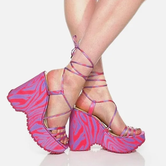 New w/o Box Jessica Simpson Damazy Platform Strappy Wedge Dress Sandals Size 8.5