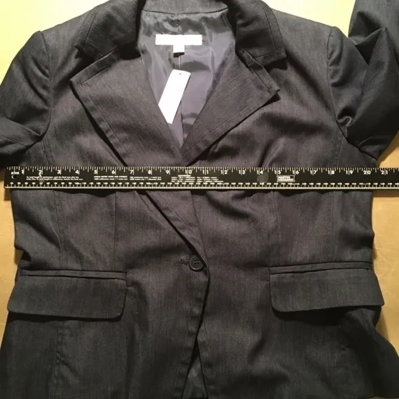 𝅺NEW YORK &amp; COMPANY STRETCH Career Blazer Jacket, DARK WASH DENIM, NWT, Size 14
