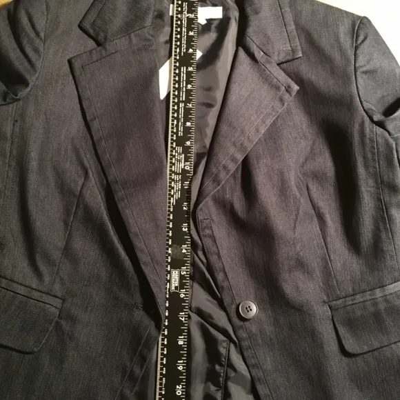 𝅺NEW YORK &amp; COMPANY STRETCH Career Blazer Jacket, DARK WASH DENIM, NWT, Size 14