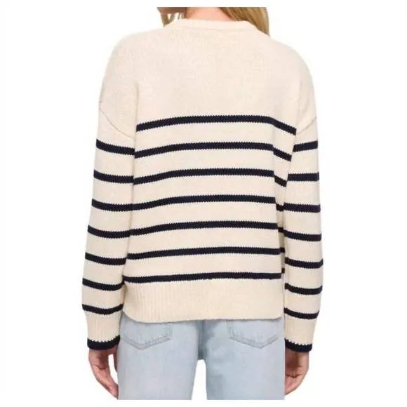 NEW Z SUPPLY boyfriend stripe sweater in sea salt