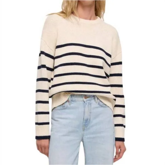 NEW Z SUPPLY boyfriend stripe sweater in sea salt