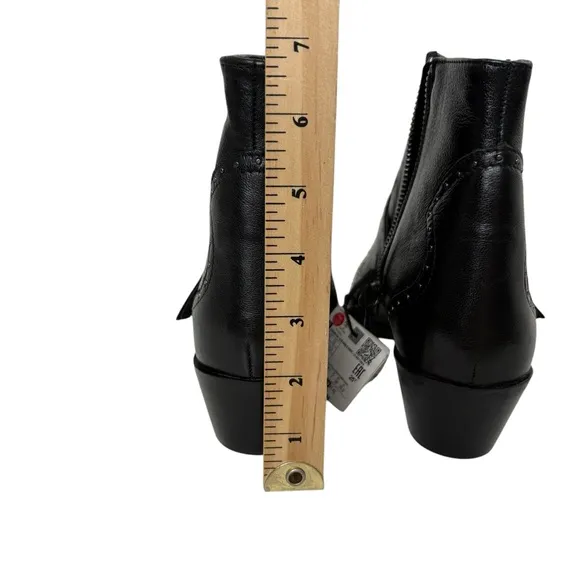 NEW Zara 100% Real Leather Ankle Boots Size 40 US 9 Studded Buckle Biker Booties