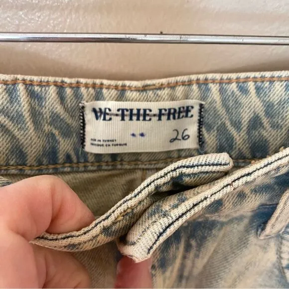 NEW Free People We The Free Jeans Waterfalls baggy wide leg denim pants 26