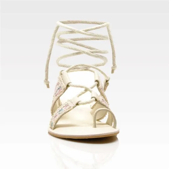 NIB Free People Mantra Mirror Sandals in Natural - EU 39
