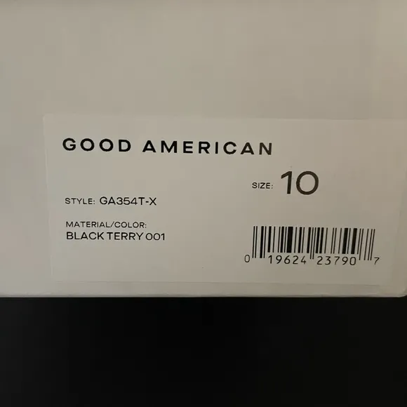 NIB Good American Terry Ankle Wrap Sandals Black Size 10