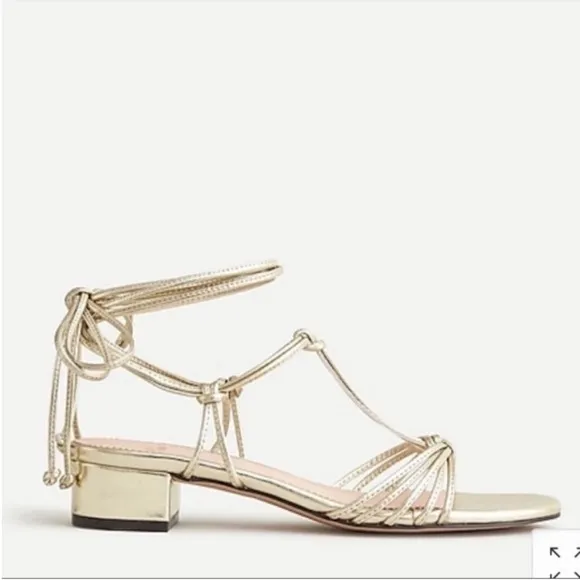 NIB J. Crew Florence lace-up T-strap sandals Black