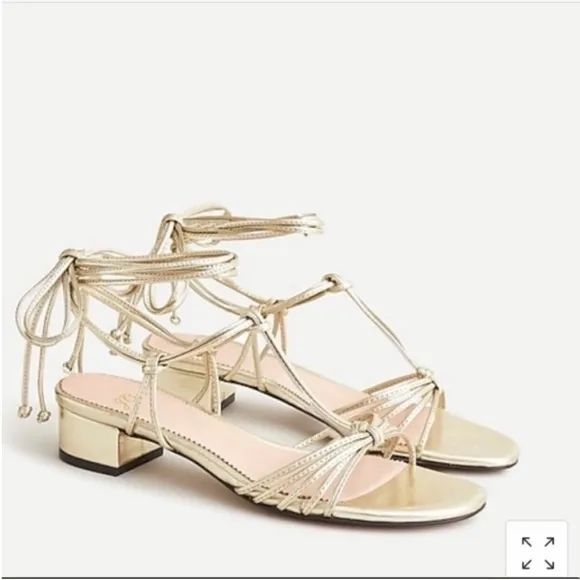 NIB J. Crew Florence lace-up T-strap sandals Black