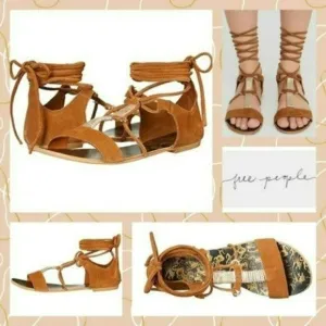 NIB MSRP $78 Free People Fiji Wraparound Sandal Women's Size 38