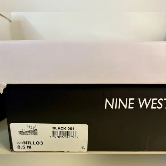 NIB Nine West Black NOAN3 Womens Tweed Open Toe Espadrilles 8.5