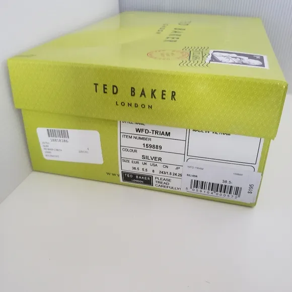 NIB Ted Baker London Triam Metallic Sandals Sz 8.5