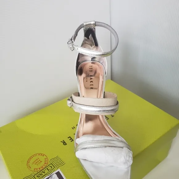 NIB Ted Baker London Triam Metallic Sandals Sz 8.5