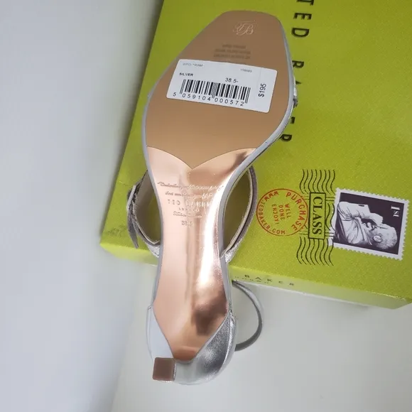 NIB Ted Baker London Triam Metallic Sandals Sz 8.5