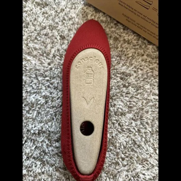 NIB VIVAIA Almond Toe Ballet Flats Shoes Tamia 2.0 38.5‎ (8.5 US) Ruby Red Women