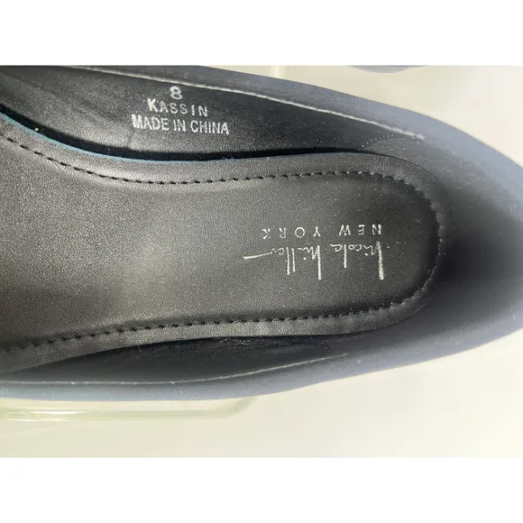 Nicole Miller Womens Shoes Size 8 US Ballet Flats Bow Rhinestone Satin Dressy