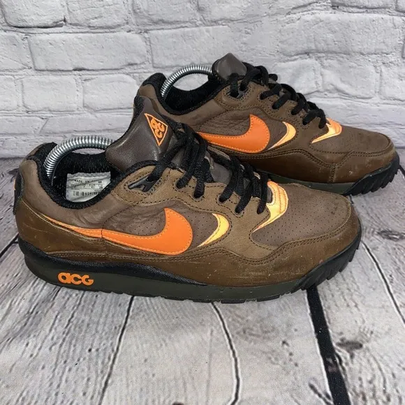 Nike Air ACG Wildwood Brown Orange 8 Utility Outdoor Hiking Sneakers 377757-281