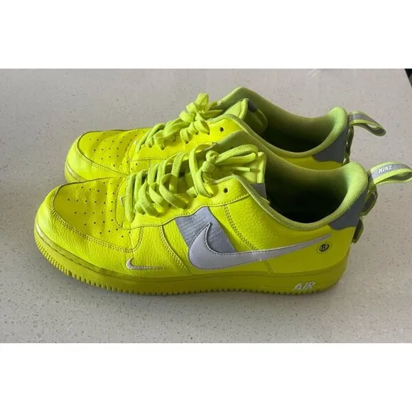Nike Air Force 1 Low Utility Mens Sneaker Shoes Yellow Grey Size 13 AJ7747-700