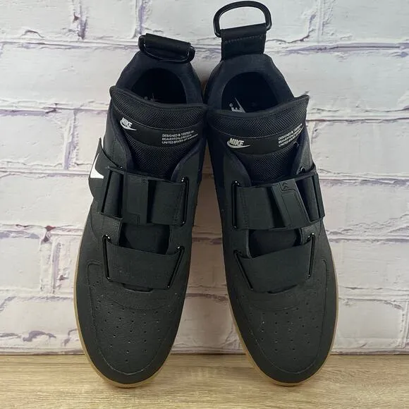 Nike Air Force 1 Utility Low Strap Black Gum Men's Size 15 Sneakers A01531-002