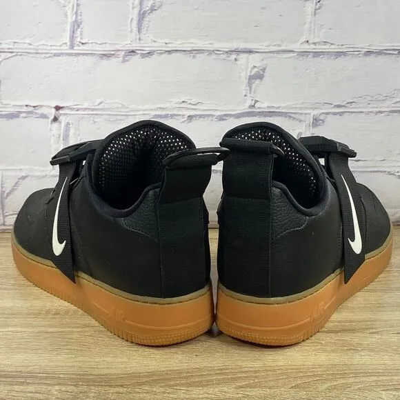 Nike Air Force 1 Utility Low Strap Black Gum Men's Size 15 Sneakers A01531-002