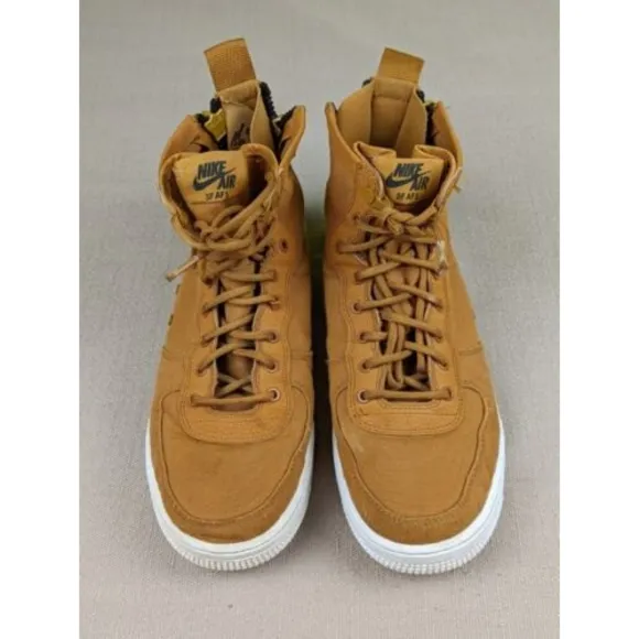 Nike Air Force 1 Utility Tan Canvas Sneakers Sz 6.5Y Womens 7.5-8
