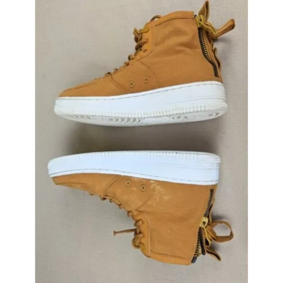 Nike Air Force 1 Utility Tan Canvas Sneakers Sz 6.5Y Womens 7.5-8