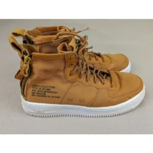 Nike Air Force 1 Utility Tan Canvas Sneakers Sz 6.5Y Womens 7.5-8