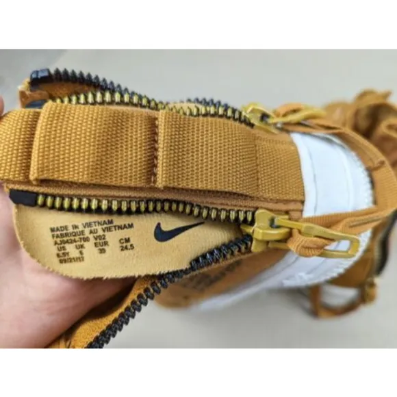 Nike Air Force 1 Utility Tan Canvas Sneakers Sz 6.5Y Womens 7.5-8