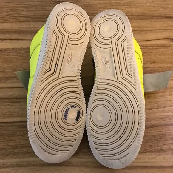 Nike Air Force 1 Utility Volt Mens Size US 9 Shoes Yellow Low Trainer Sneakers