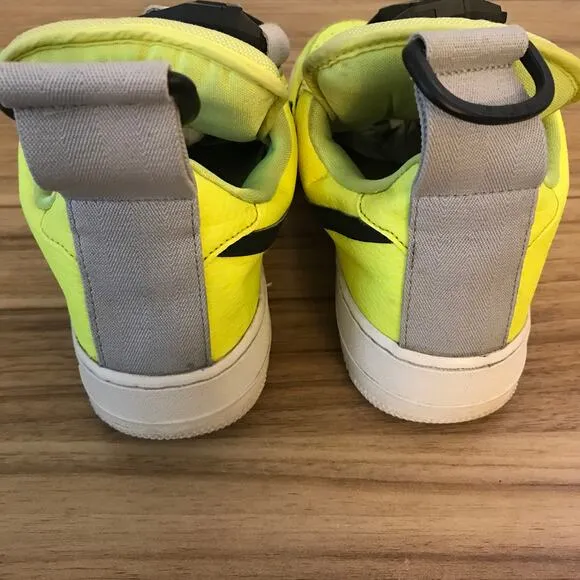 Nike Air Force 1 Utility Volt Mens Size US 9 Shoes Yellow Low Trainer Sneakers