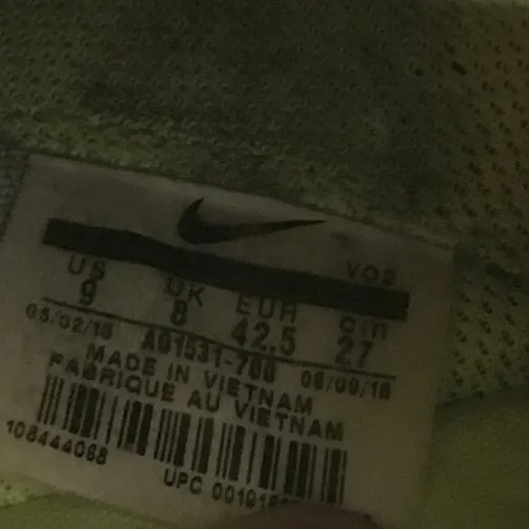 Nike Air Force 1 Utility Volt Mens Size US 9 Shoes Yellow Low Trainer Sneakers