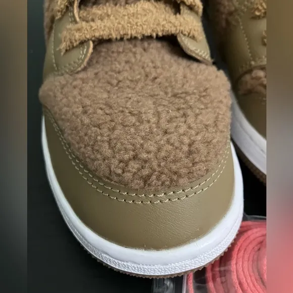 Nike Air Jordan 1 Low Utility GS Teddy Bear ADORABLE Shoes RARE Sneakers