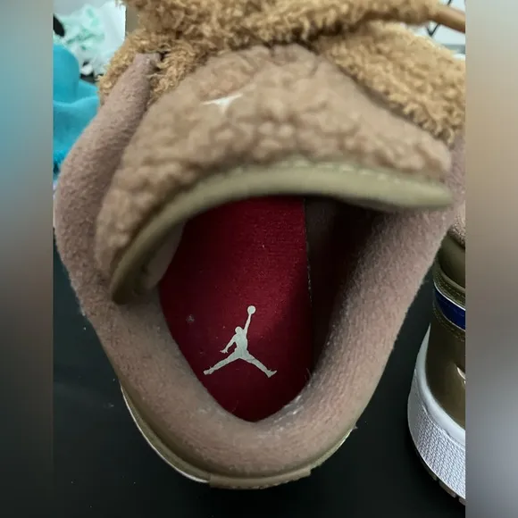 Nike Air Jordan 1 Low Utility GS Teddy Bear ADORABLE Shoes RARE Sneakers