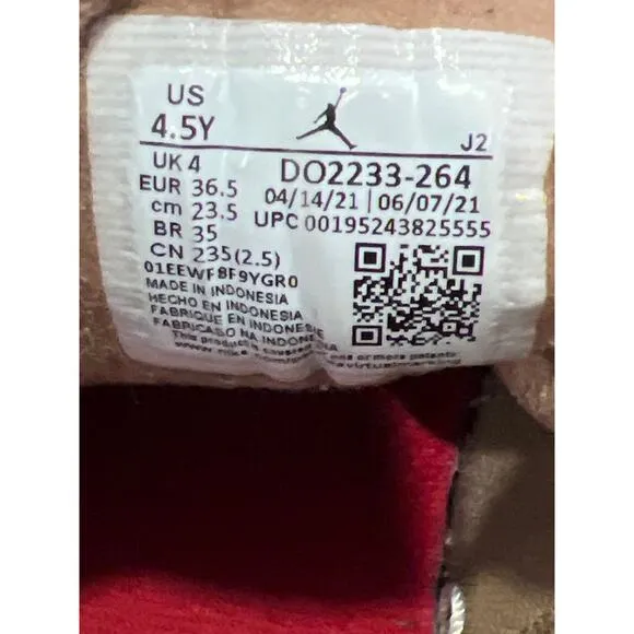 Nike Air Jordan Youth 1 Low Utility GS Teddy Bear Comfort Sneakers Sz 4.5 Beige‎