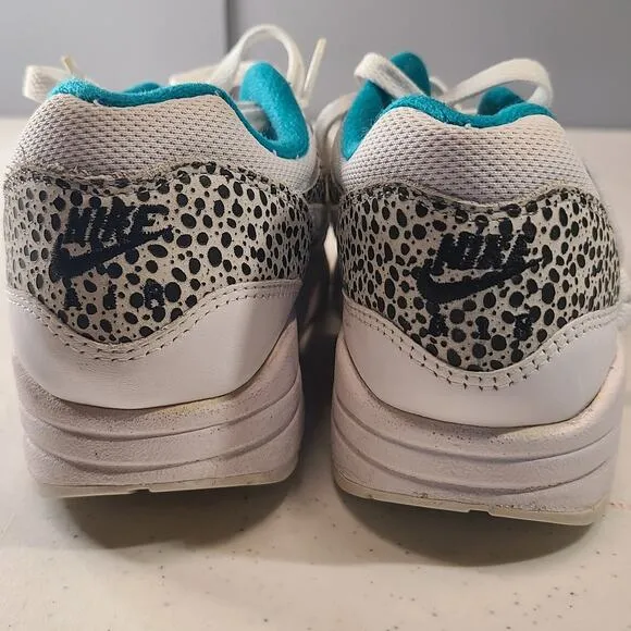 Nike Air Max 1 Safari Pack White Glass Aqua Blue Women's 6.5 319986-131 RARE