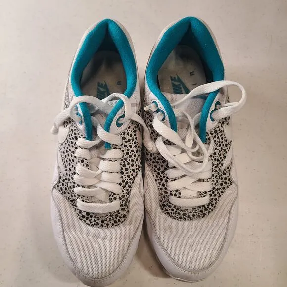 Nike Air Max 1 Safari Pack White Glass Aqua Blue Women's 6.5 319986-131 RARE