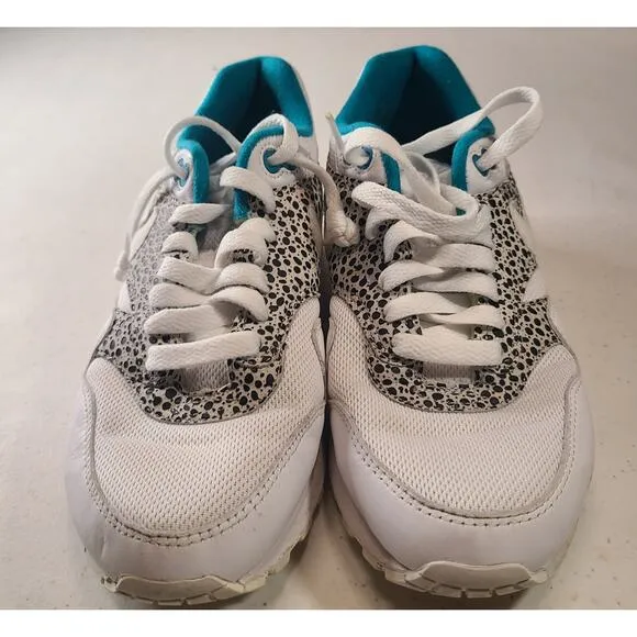 Nike Air Max 1 Safari Pack White Glass Aqua Blue Women's 6.5 319986-131 RARE