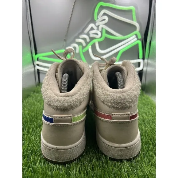 Nike Boys Air Jordan 1 Mid Utility DO2207-264 White Basketball Shoes Sneakers 7Y