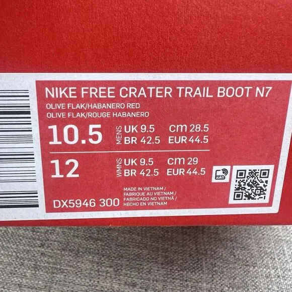 Nike Free Crater Trail Boot N7 Shoes Olive Flax Habanero DX5946 300 Mens 10.5