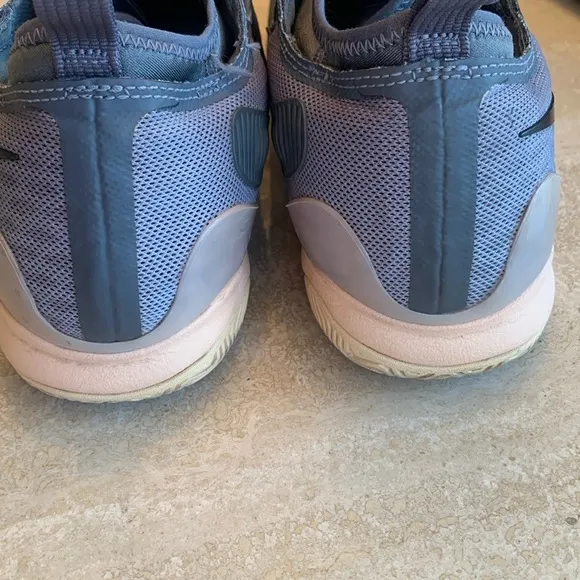 NIKE grey sneakers, grey/pale pink soles, breathable mesh, swoosh. 9.5 EUC