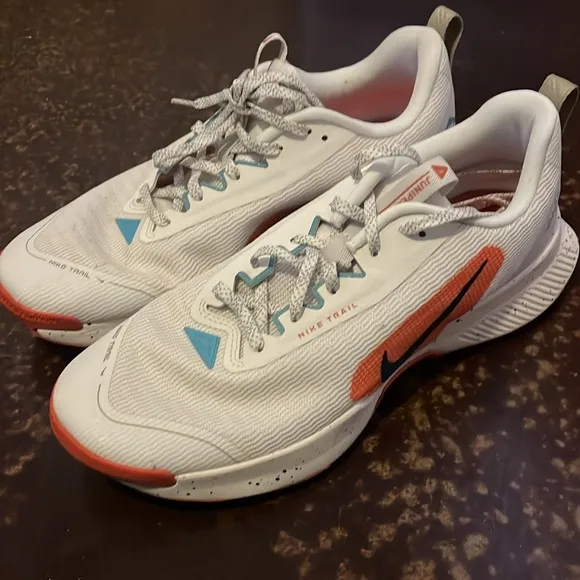 Nike Juniper Trail White and Orange Sneakers Size 10