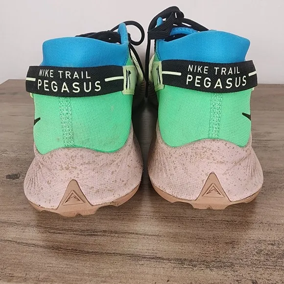 Nike Pegasus Trail 2 Men's 11.5 Barely Volt Green Blue Black Sneakers CK4305-700