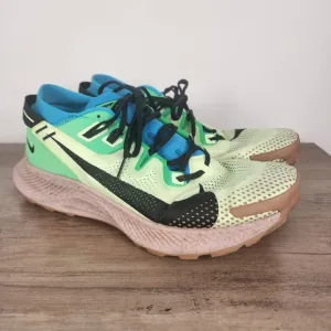 Nike Pegasus Trail 2 Men's 11.5 Barely Volt Green Blue Black Sneakers CK4305-700