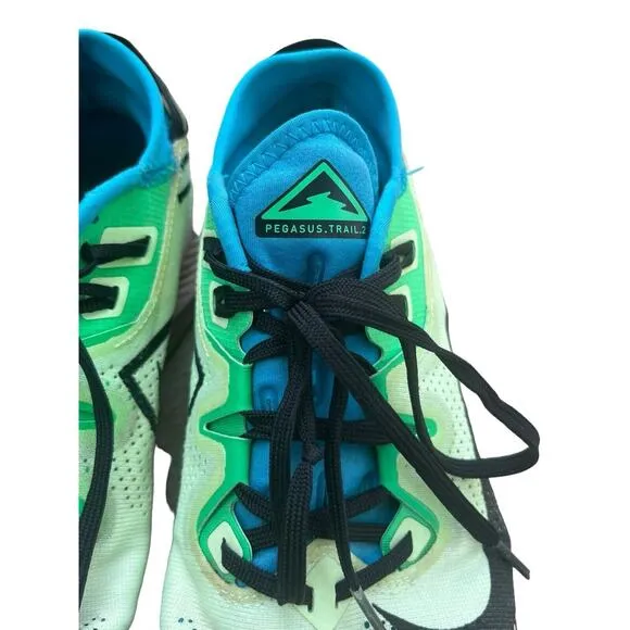 Nike‎ Pegasus Trail 2 Volt Poison Green Sneaker Trainers Trail Hiking, Size 8.5