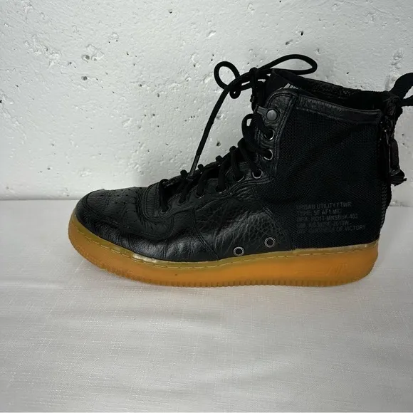 Nike SF Air Force 1 Mid size 8 Black/Gum Urban Utility Sneakers